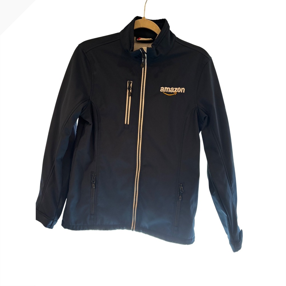 Clique Amazon Softshell Jacket Womens Small Navy Blue Fleece Lined Full Zip S